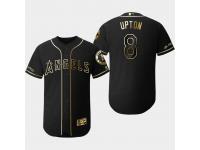 Men's Angels 2019 Black Golden Edition Justin Upton Flex Base Stitched Jersey