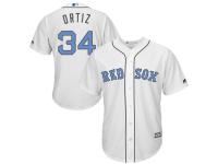 Men's Boston Red Sox David Ortiz Majestic White Fashion 2016 Father's Day Cool Base Replica Jersey