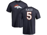 Men's Denver Broncos Joe Flacco NFL Pro Line Navy Name & Number Logo T-Shirt