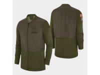 Men's Kansas City Chiefs Nike Olive Salute to Service Sideline Elite Hybrid Full-Zip Jacket