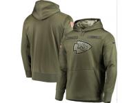 Men's Kansas City Chiefs Nike Olive Salute to Service Sideline Therma Performance Pullover Hoodie
