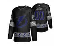Men's Lightning #00 Custom Black Breakaway Logo sleeve Jersey