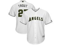 Men's Los Angeles Angels of Anaheim Mike Trout Majestic White 2017 Memorial Day Cool Base Player Jersey