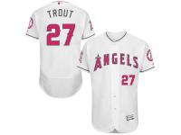 Men's Los Angeles Angels of Anaheim Mike Trout Majestic White Home 2016 Mother's Day Flex Base Jersey