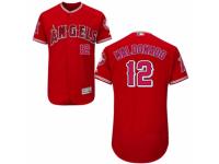 Men's Majestic Los Angeles Angels of Anaheim #12 Martin Maldonado Red Alternate Flexbase Authentic Collection MLB Jersey
