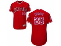 Men's Majestic Los Angeles Angels of Anaheim #20 Bud Norris Red Alternate Flexbase Authentic Collection MLB Jersey