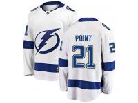 Men's NHL Tampa Bay Lightning #21 Brayden Point Breakaway Away Jersey White
