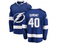 Men's NHL Tampa Bay Lightning #40 Gabriel Dumont Breakaway Home Jersey Royal Blue