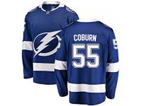 Men's NHL Tampa Bay Lightning #55 Braydon Coburn Breakaway Home Jersey Blue