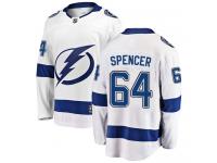 Men's NHL Tampa Bay Lightning #64 Matthew Spencer Breakaway Away Jersey White