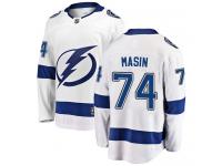 Men's NHL Tampa Bay Lightning #74 Dominik Masin Breakaway Away Jersey White