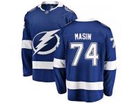 Men's NHL Tampa Bay Lightning #74 Dominik Masin Breakaway Home Jersey Royal Blue