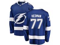 Men's NHL Tampa Bay Lightning #77 Victor Hedman Breakaway Home Jersey Blue