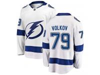 Men's NHL Tampa Bay Lightning #79 Alexander Volkov Breakaway Away Jersey White