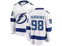 Men's NHL Tampa Bay Lightning #98 Mikhail Sergachev Breakaway Away Jersey White