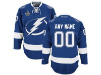 Men's Reebok Blue Tampa Bay Lightning Premier Home Stanley Cup Finals Custom Jersey