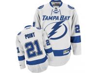 Men's Reebok NHL Tampa Bay Lightning #21 Brayden Point Authentic Away Jersey White Reebok
