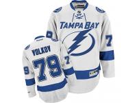 Men's Reebok NHL Tampa Bay Lightning #79 Alexander Volkov Authentic Away Jersey White Reebok