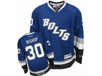 Men's Reebok Tampa Bay Lightning #30 Ben Bishop Premier Blue Third NHL Jersey