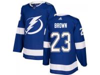 Men's Tampa Bay Lightning #23 J.T. Brown adidas Blue Authentic Jersey