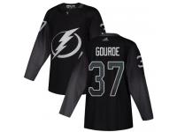 Men's Tampa Bay Lightning #37 Yanni Gourde Black Alternate Authentic Hockey Jersey