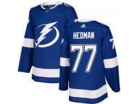 Men's Tampa Bay Lightning #77 Victor Hedman adidas Blue Authentic Jersey