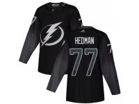 Men's Tampa Bay Lightning #77 Victor Hedman Black Alternate Authentic Hockey Jersey