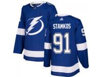 Men's Tampa Bay Lightning #91 Steven Stamkos adidas Blue Authentic Jersey