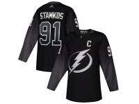 Men's Tampa Bay Lightning #91 Steven Stamkos Black Alternate Authentic Hockey Jersey