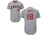 MLB Los Angeles Angels #18 Geovany Soto Men Grey Authentic Flexbase Collection Jersey