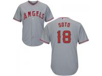 MLB Los Angeles Angels #18 Geovany Soto Men Grey Cool Base Jersey