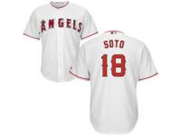 MLB Los Angeles Angels #18 Geovany Soto Men White Cool Base Jersey