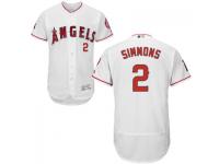 MLB Los Angeles Angels #2 Andrelton Simmons Men White Authentic Flexbase Collection Jersey