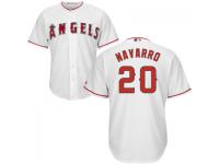 MLB Los Angeles Angels #20 Rey Navarro Men White Cool Base Jersey