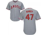MLB Los Angeles Angels #47 Jett Bandy Men Grey Cool Base Jersey