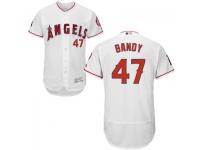 MLB Los Angeles Angels #47 Jett Bandy Men White Authentic Flexbase Collection Jersey