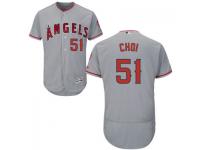 MLB Los Angeles Angels #51 Ji-Man Choi Men Grey Authentic Flexbase Collection Jersey