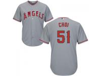 MLB Los Angeles Angels #51 Ji-Man Choi Men Grey Cool Base Jersey