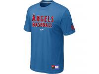 MLB Men Los Angeles Angels Of Anaheim Nike Practice T-Shirt - Light Blue