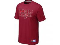 MLB Men Los Angeles Angels Of Anaheim Nike Practice T-Shirt - Red
