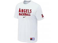 MLB Men Los Angeles Angels Of Anaheim Nike Practice T-Shirt - White