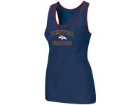 NFL Nike Denver Broncos Heart & Soul Tri-Blend Racerback Stretch Women Tank Top Blue