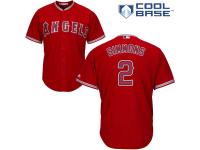 Red Andrelton Simmons Men #2 Majestic MLB Los Angeles Angels Of Anaheim Cool Base Alternate Jersey