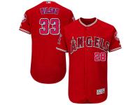 Red C.J. Wilson Men #33 Majestic MLB Los Angeles Angels Of Anaheim Flexbase Collection Jersey
