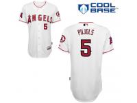White Albert Pujols Men #5 Majestic MLB Los Angeles Angels Of Anaheim Cool Base Home Jersey