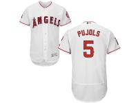 White Albert Pujols Men #5 Majestic MLB Los Angeles Angels Of Anaheim Flexbase Collection Jersey