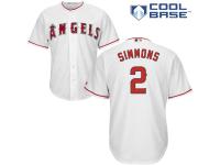 White Andrelton Simmons Men #2 Majestic MLB Los Angeles Angels Of Anaheim Cool Base Home Jersey