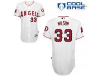 White C.J. Wilson Men #33 Majestic MLB Los Angeles Angels Of Anaheim Cool Base Home Jersey