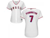 White Cliff Pennington Women #7 Majestic MLB Los Angeles Angels of Anaheim 2016 New Cool Base Jersey
