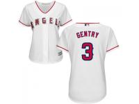 White Craig Gentry Women #3 Majestic MLB Los Angeles Angels of Anaheim 2016 New Cool Base Jersey